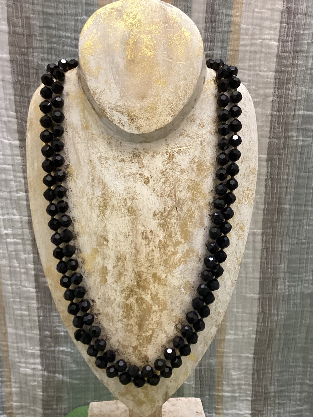 Vintage Art Deco double strand faceted bead necklace Edwardian elegance